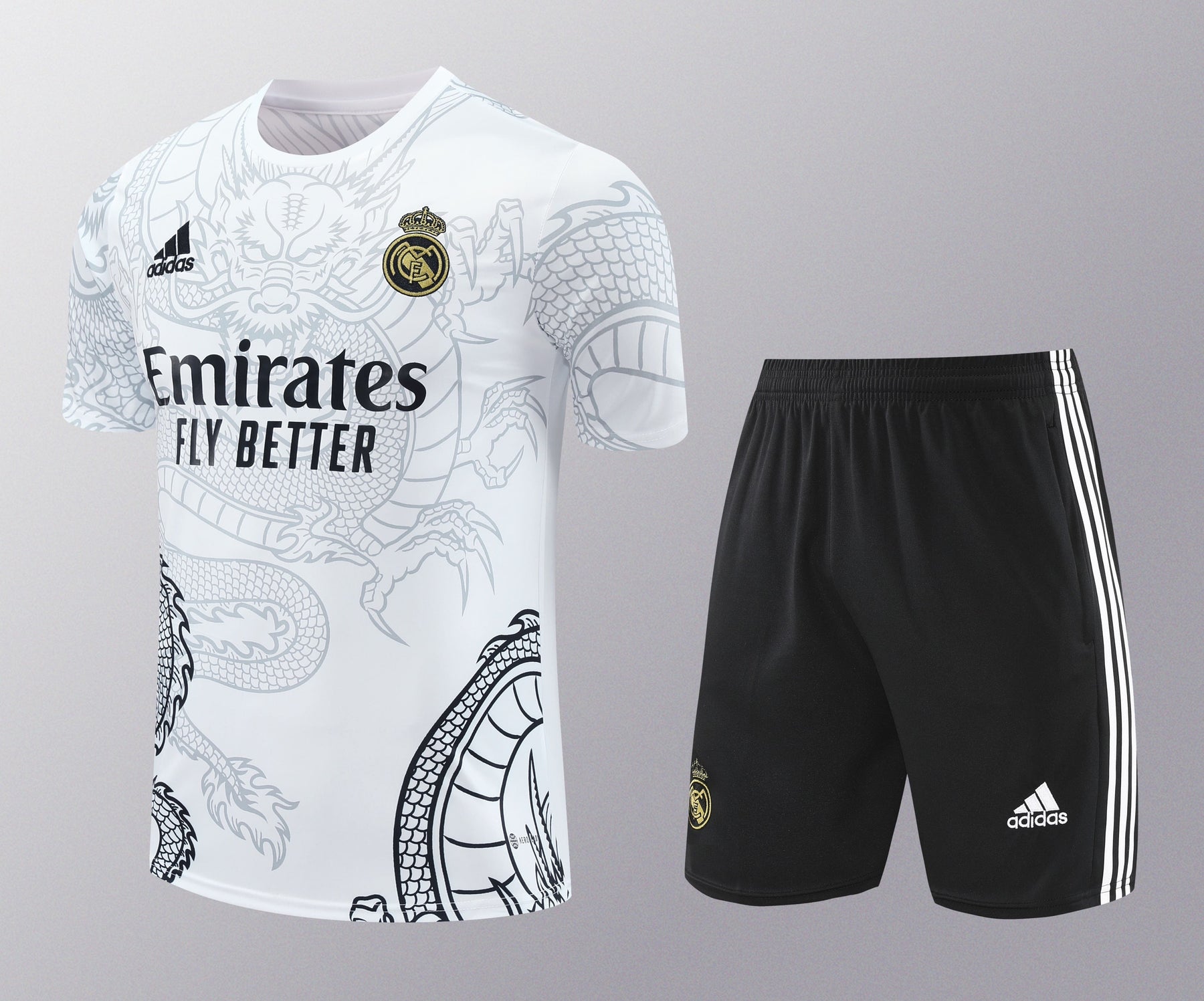 Conjunto de Treino Real Madrid 24/25 – Branco e Preto