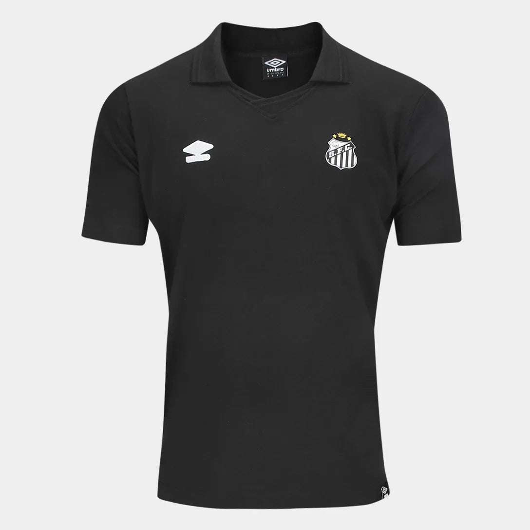 Camisa Polo Santos 25/26 Viagem Umbro Masculina - Preto
