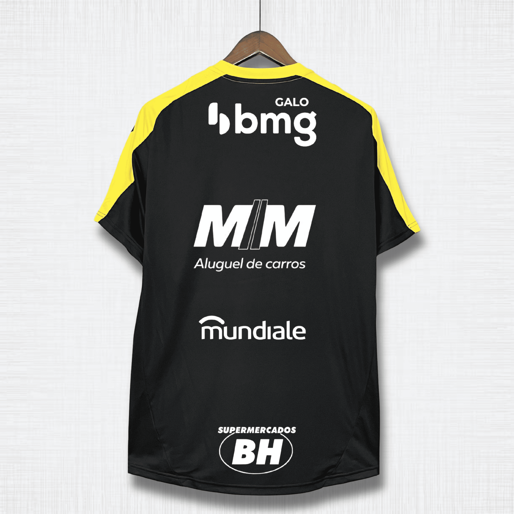 Camisa Atlético Mineiro 25/26 – Treino Preta com Todos os Patrocínios