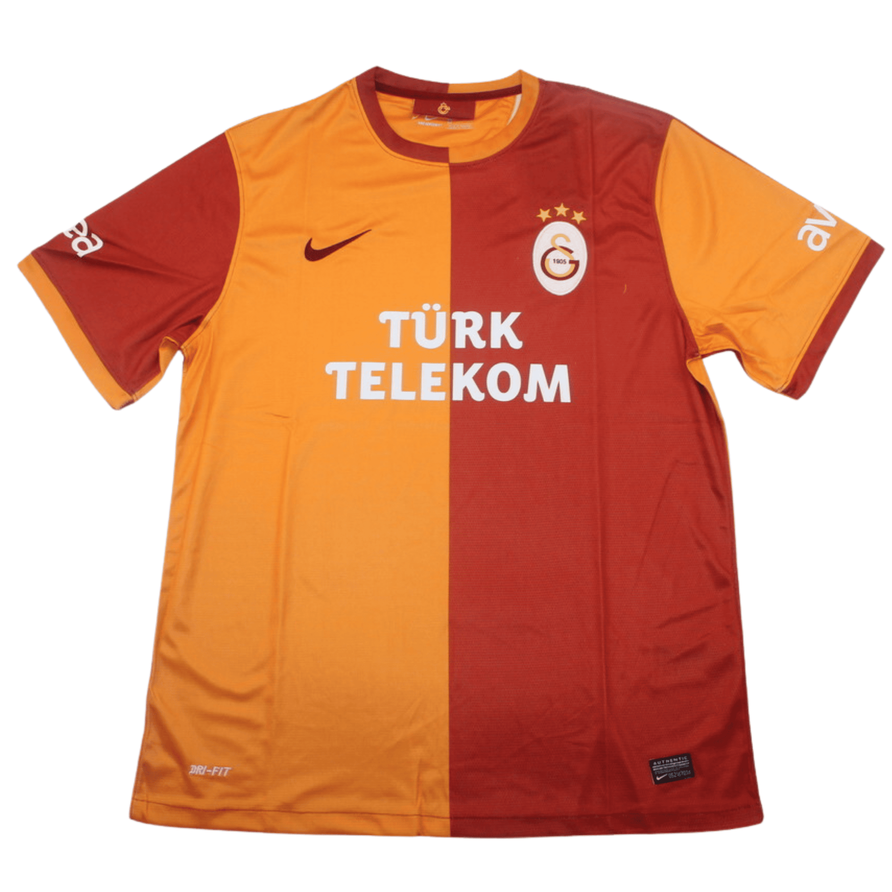 Camisa Retrô Galatasaray 2013/14 – Home Drogba nº11 com Todos os Patrocínios Nike Masculina