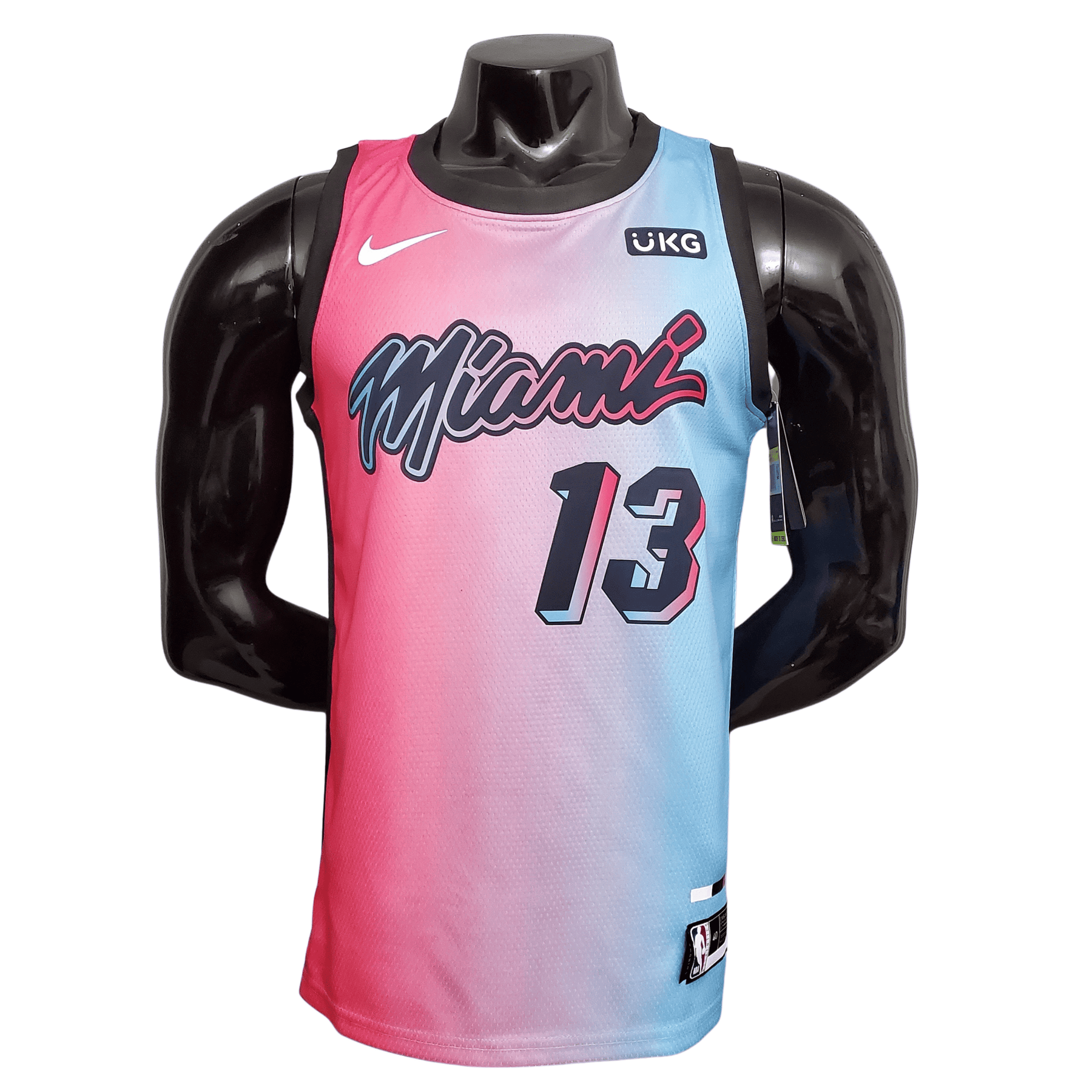 Camisa NBA Miami Heat Adebayo #13 City Edition Rosa e Azul