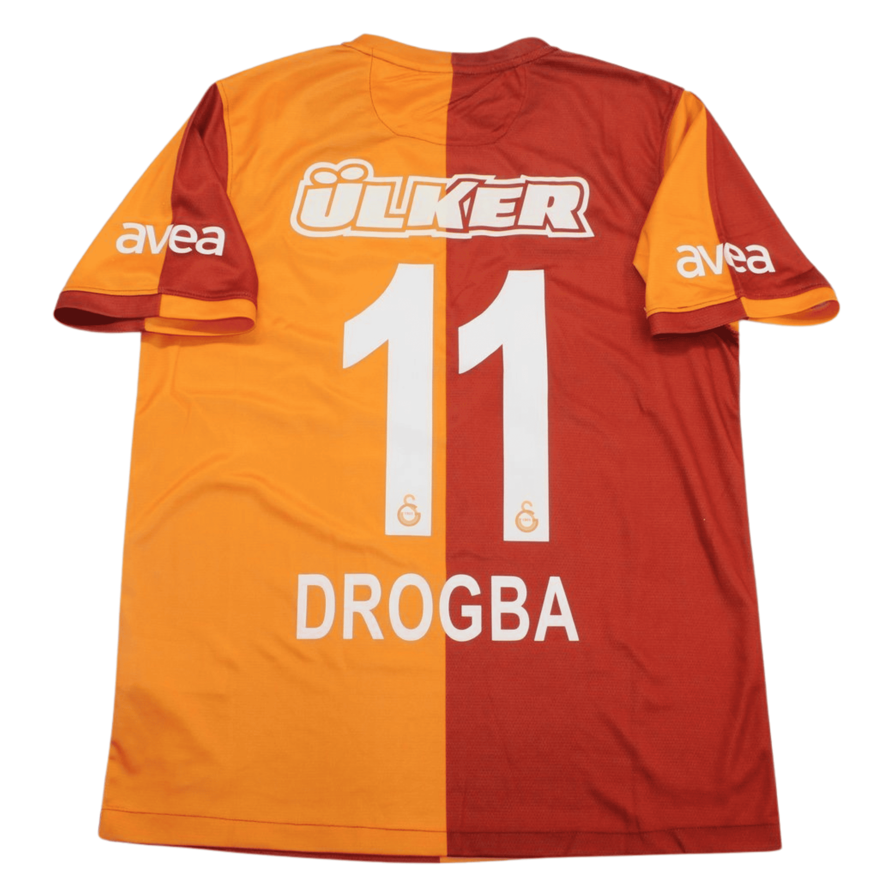 Camisa Retrô Galatasaray 2013/14 – Home Drogba nº11 com Todos os Patrocínios Nike Masculina