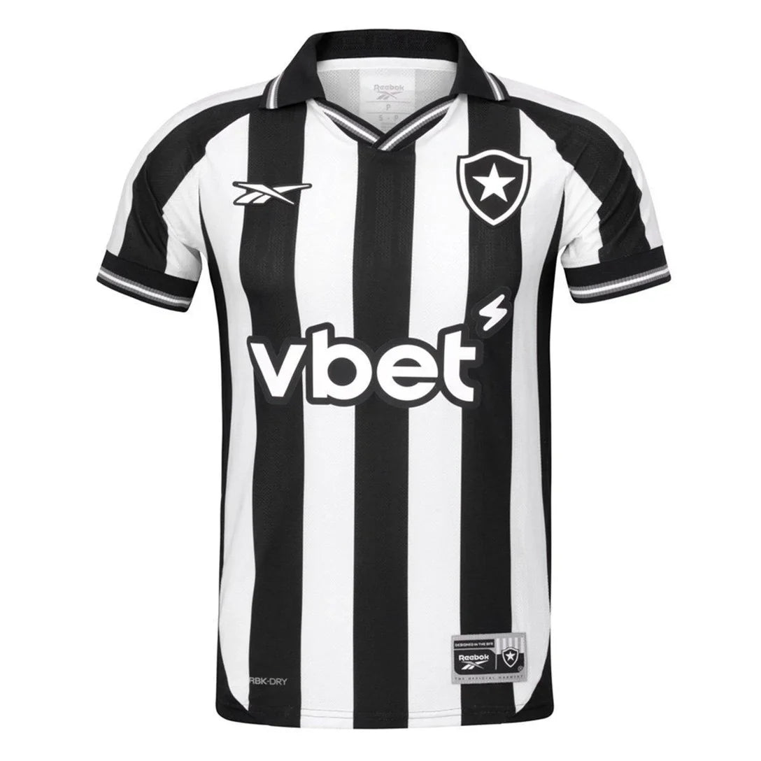 Camisa Botafogo I 25/26 s/n Torcedor Reebok Masculina - Branco+Preto