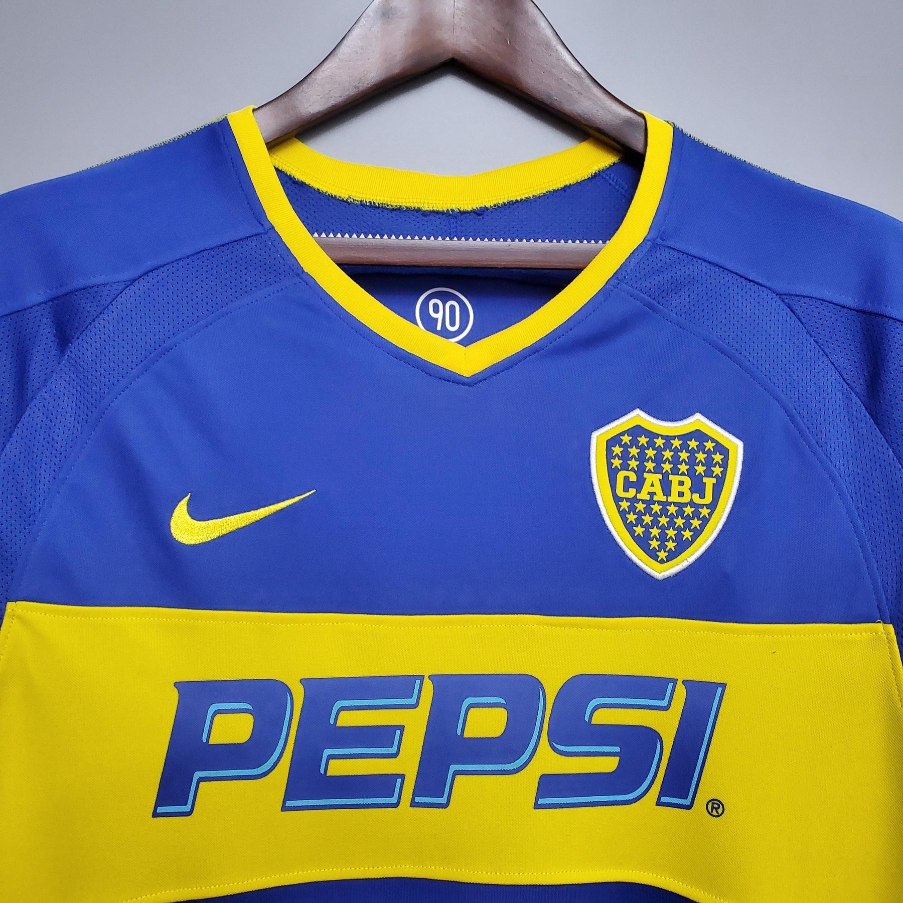 Camisa Manga Longa Retrô Boca Juniors 03/04 Nike - Azul e Amarelo