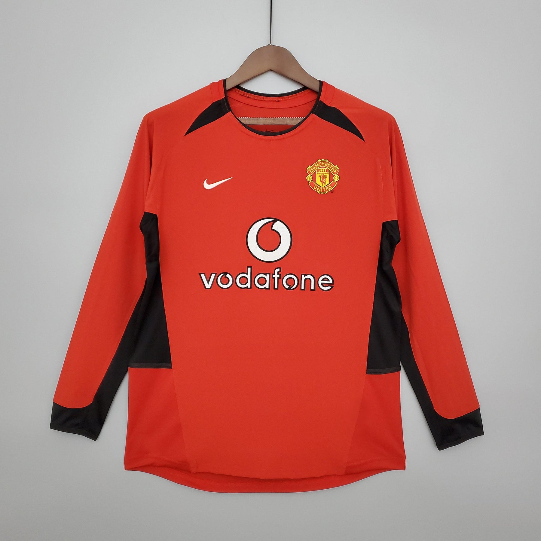Camisa Manga Longa Manchester United Retrô 02/04 Nike - Vermelho