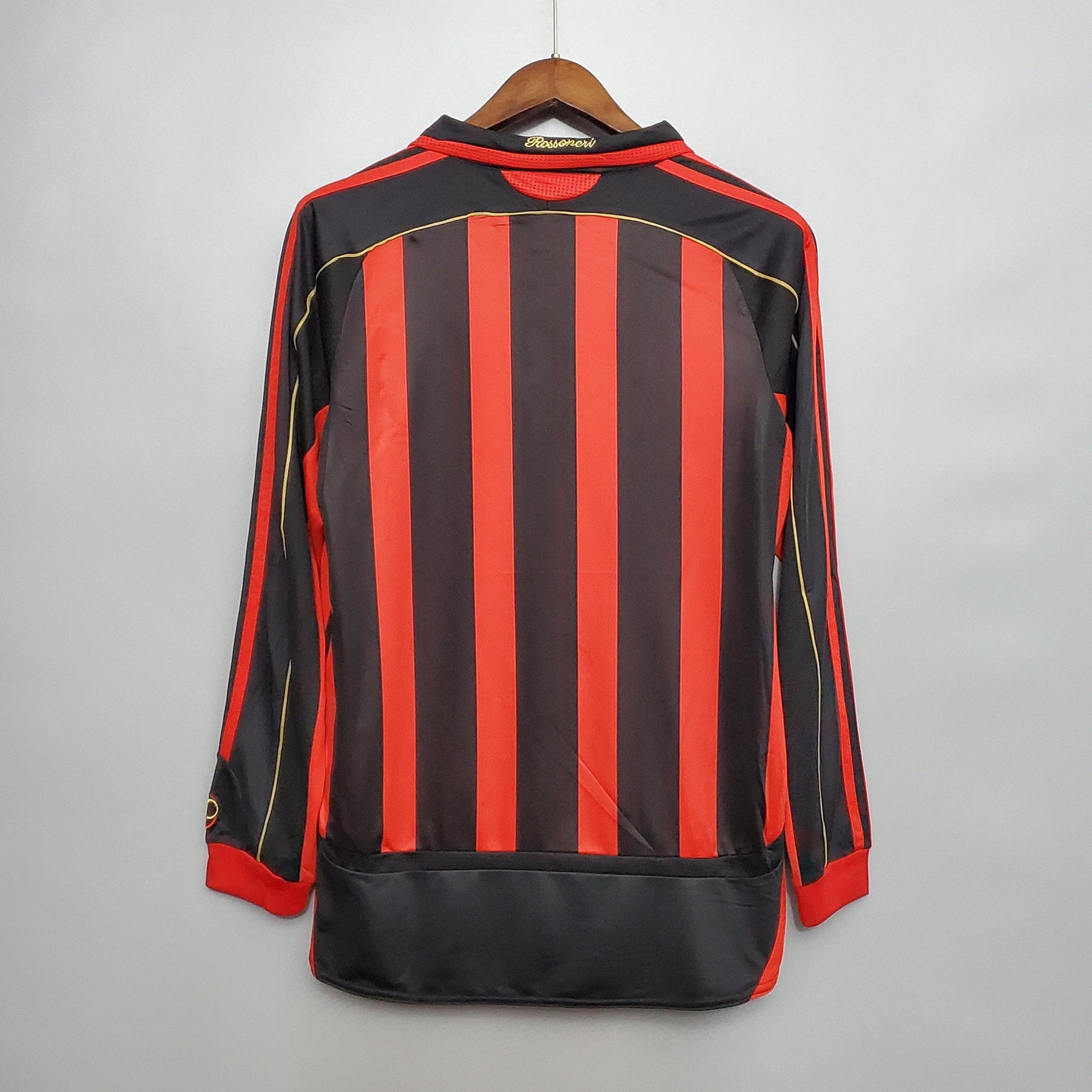 Camisa Manga Longa Retrô Milan 06/07 Adidas - Preto e Vermelho