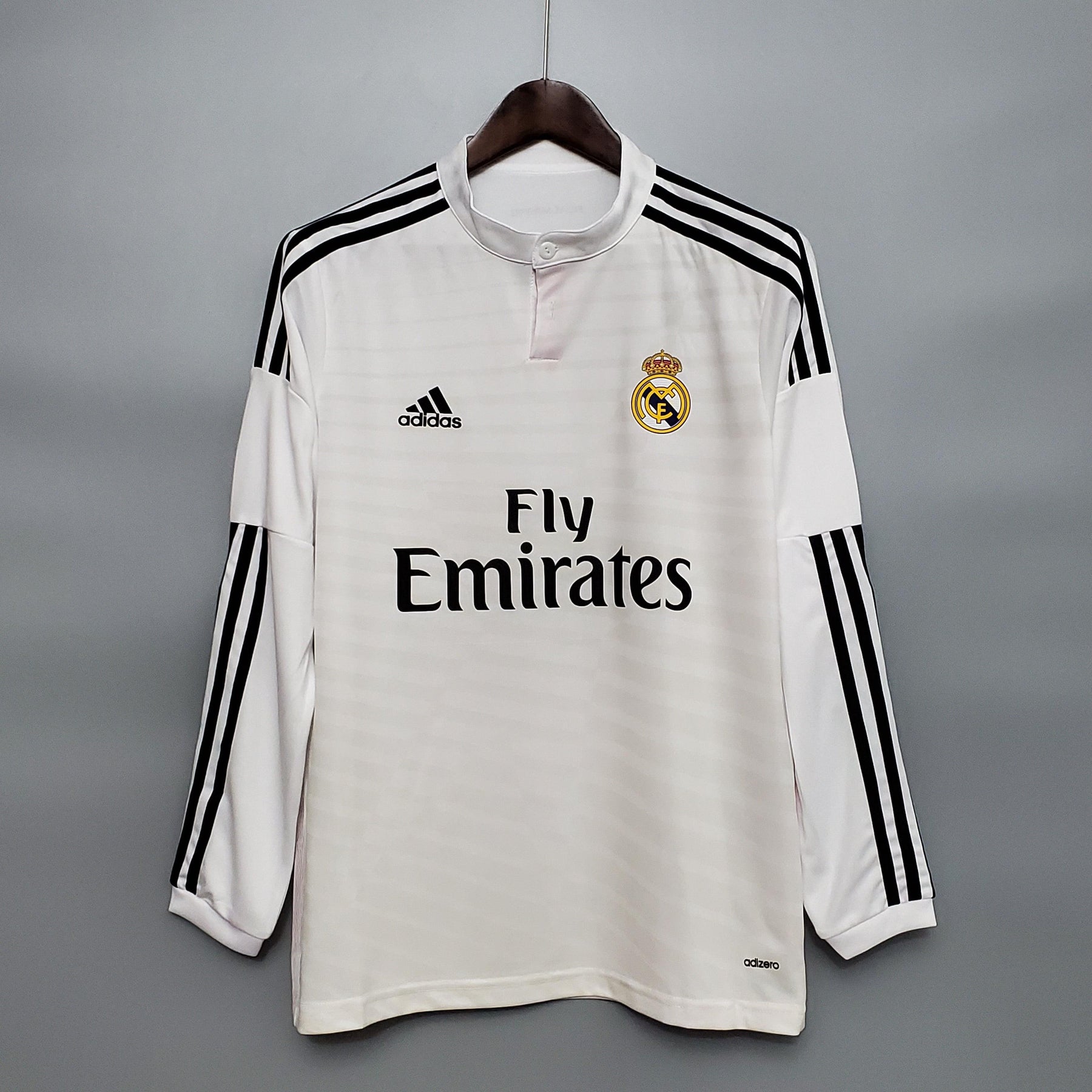 Camisa Manga Longa Retrô Real Madrid 14/15 Adidas - Branco