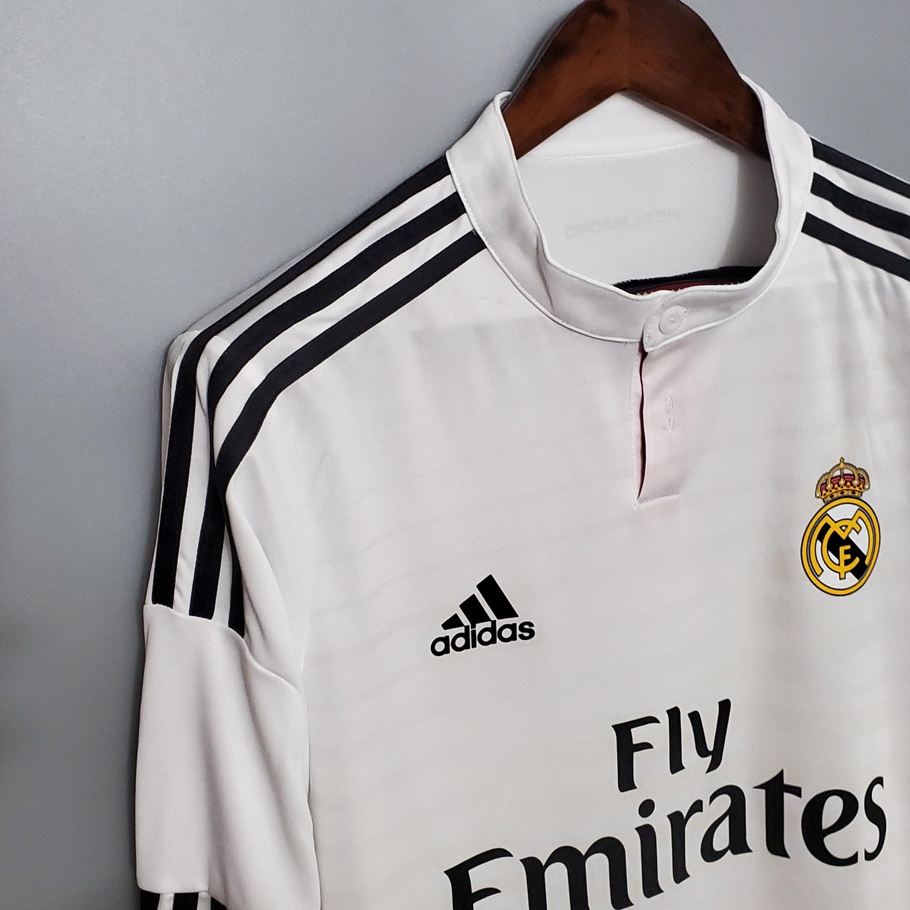 Camisa Manga Longa Retrô Real Madrid 14/15 Adidas - Branco
