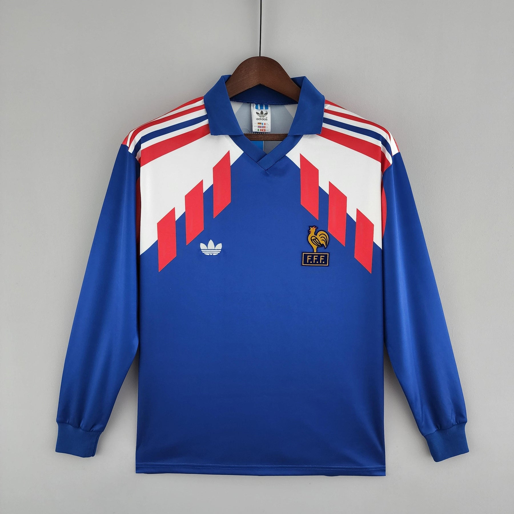 Camisa Manga Longa Seleção França Retrô 88/90 Adidas - Azul