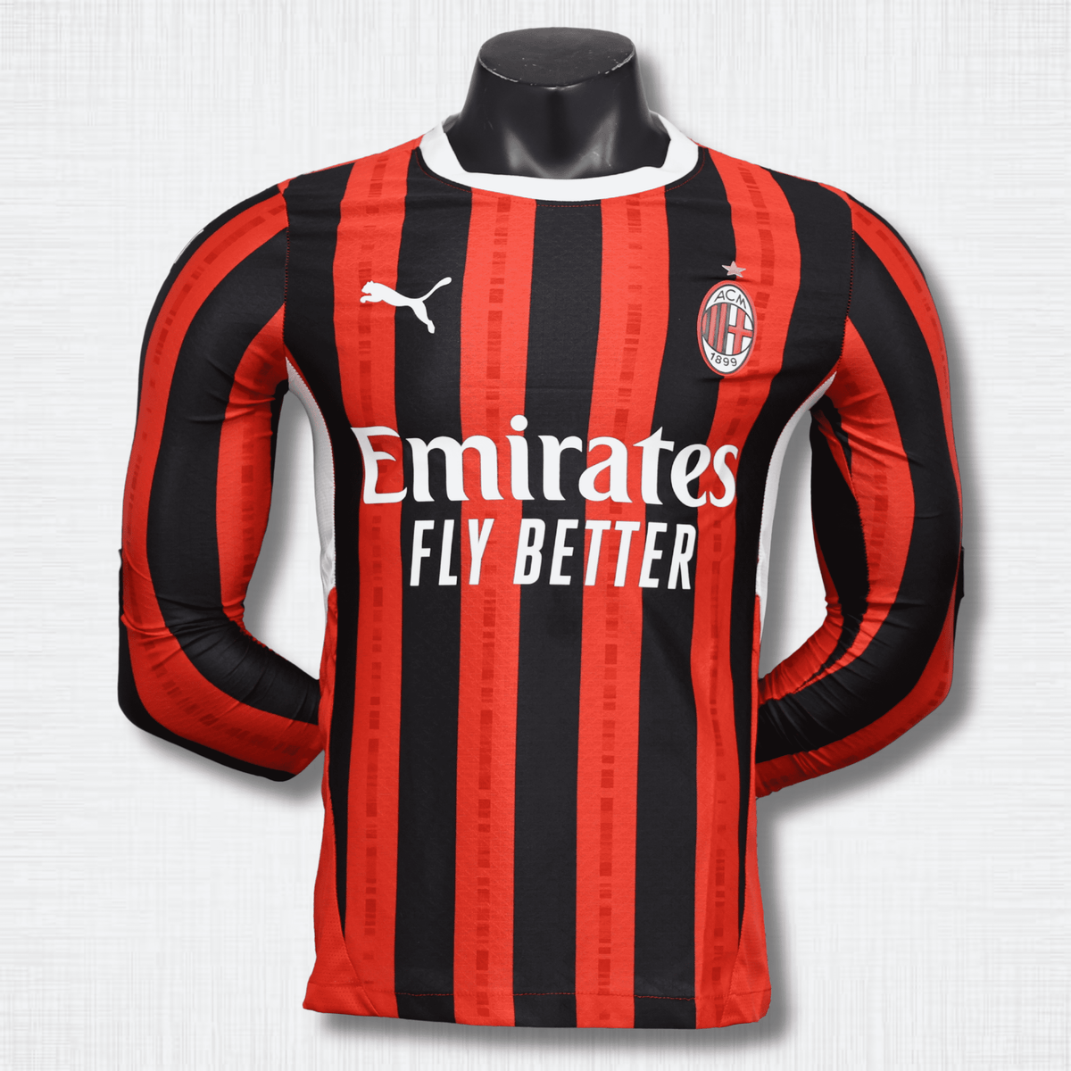 Camisa AC Milan 24/25 – Edição Jogador Home Manga Longa