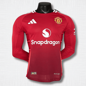 Camisa Manchester United 24/25 – Edição Jogador Home Manga Longa