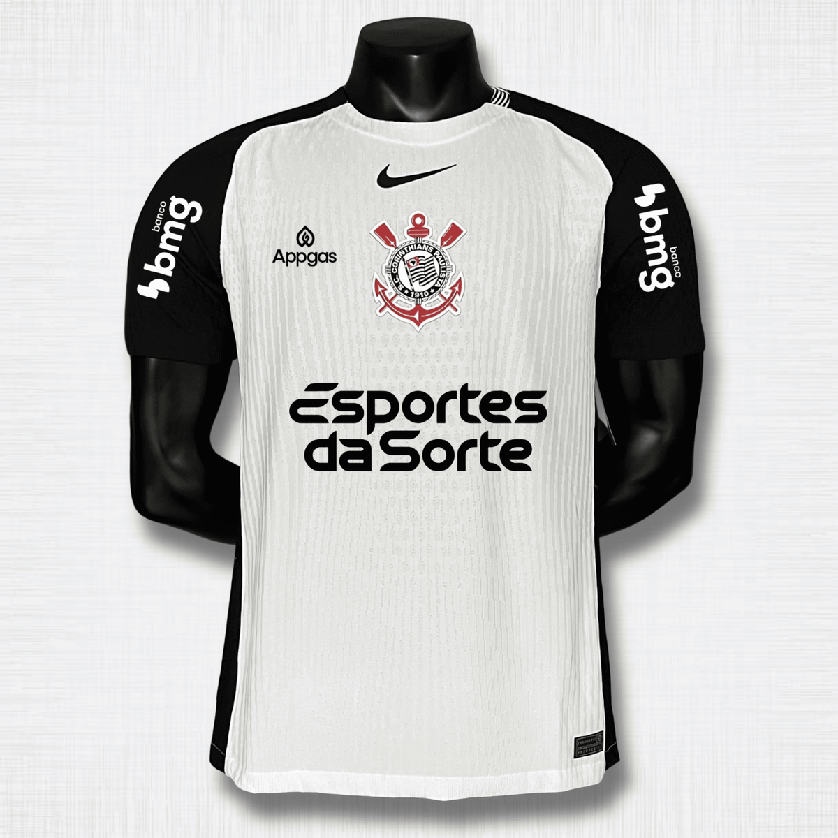 Camisa Corinthians 2025/26 – Edição Jogador – Home com Todos os Patrocínios
