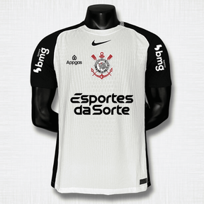 Camisa Corinthians 2025/26 – Edição Jogador – Home com Todos os Patrocínios