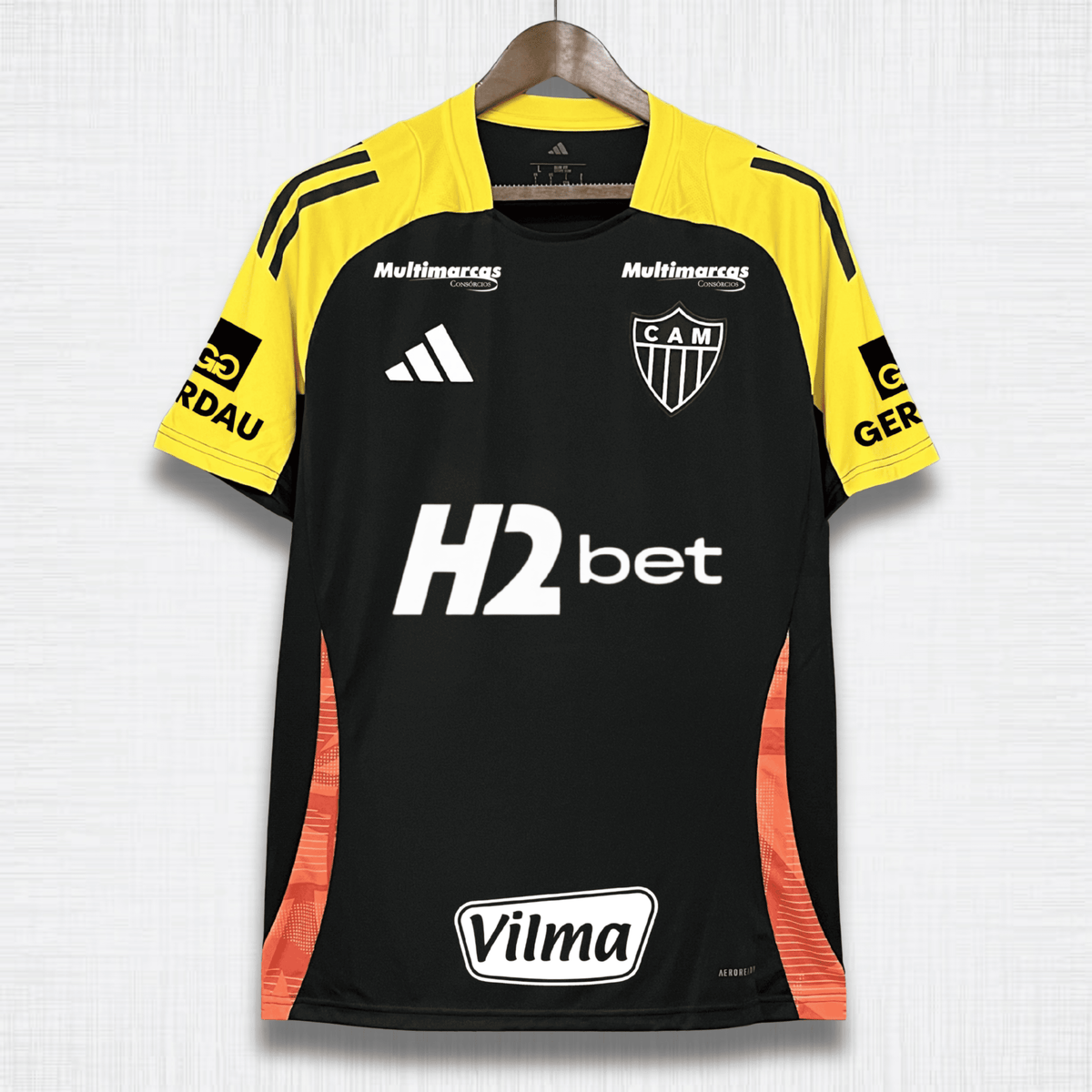 Camisa Atlético Mineiro 25/26 – Treino Preta com Todos os Patrocínios