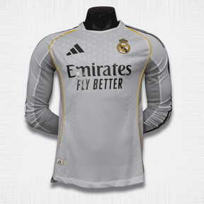 Camisa Real Madrid 25/26 – Edição Jogador Home Manga Longa
