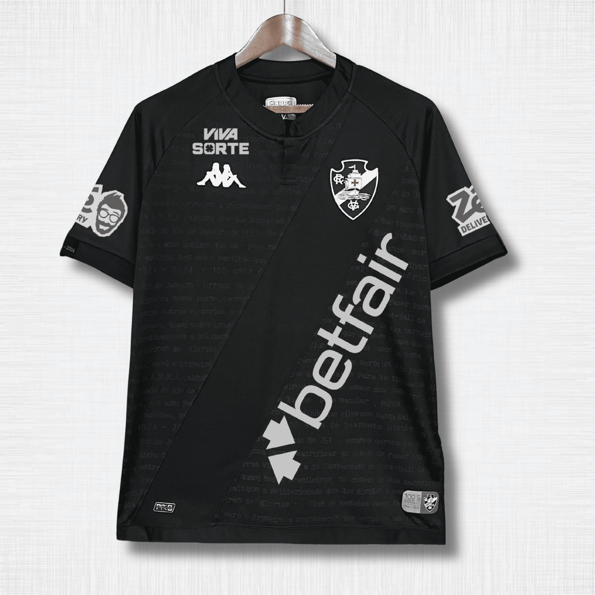 Camisa Vasco 24/25 – Versão Torcedor Preta Completa com Patrocínios