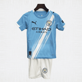 Kit Infantil Manchester City 25/26 – Uniforme Titular Home