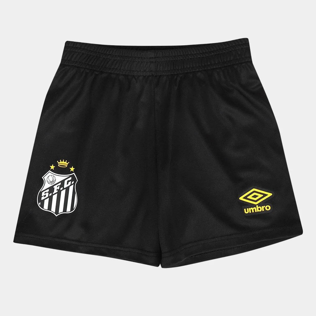 Kit Camisa Infantil Santos II 25/26 S/N Torcedor Umbro Masculina - Preto+Branco