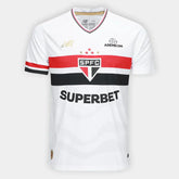 Camisa São Paulo 25/26 Home New Balance Masculina - Branco+Vermelho
