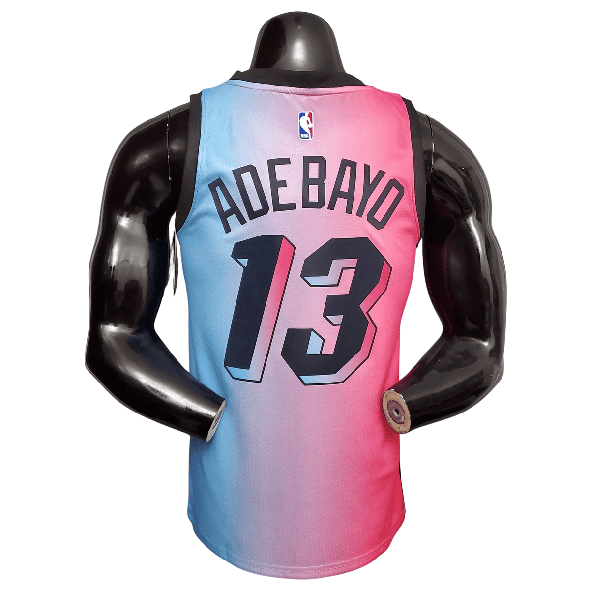 Camisa NBA Miami Heat Adebayo #13 City Edition Rosa e Azul
