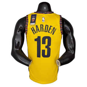Camisa Brooklyn Nets James Harden #13 Amarela Edição Comemorativa NBA