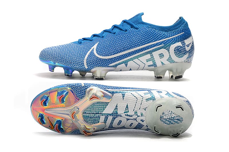 Chuteira Campo Nike Mercurial Vapor 13 Elite FG Azul/Branco - Low