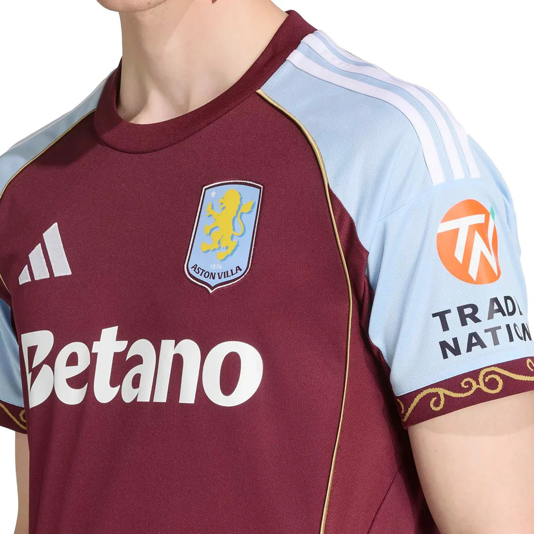 Camisa Aston Villa Home 25/26 s/n Torcedor Adidas Masculina - Bordô