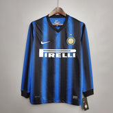 Camisa Manga Longa Retrô Inter de Milão I 10/11 Nike - Azul e Preto