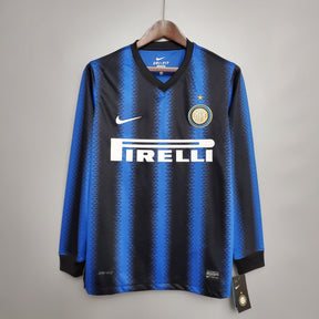 Camisa Manga Longa Retrô Inter de Milão I 10/11 Nike - Azul e Preto