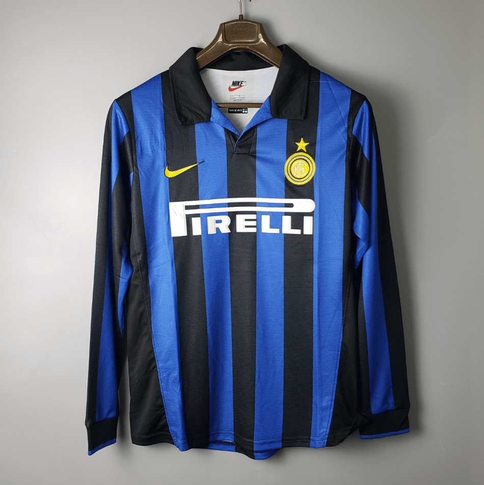 Camisa Manga Longa Retrô Inter de Milão I 1998 Nike - Azul