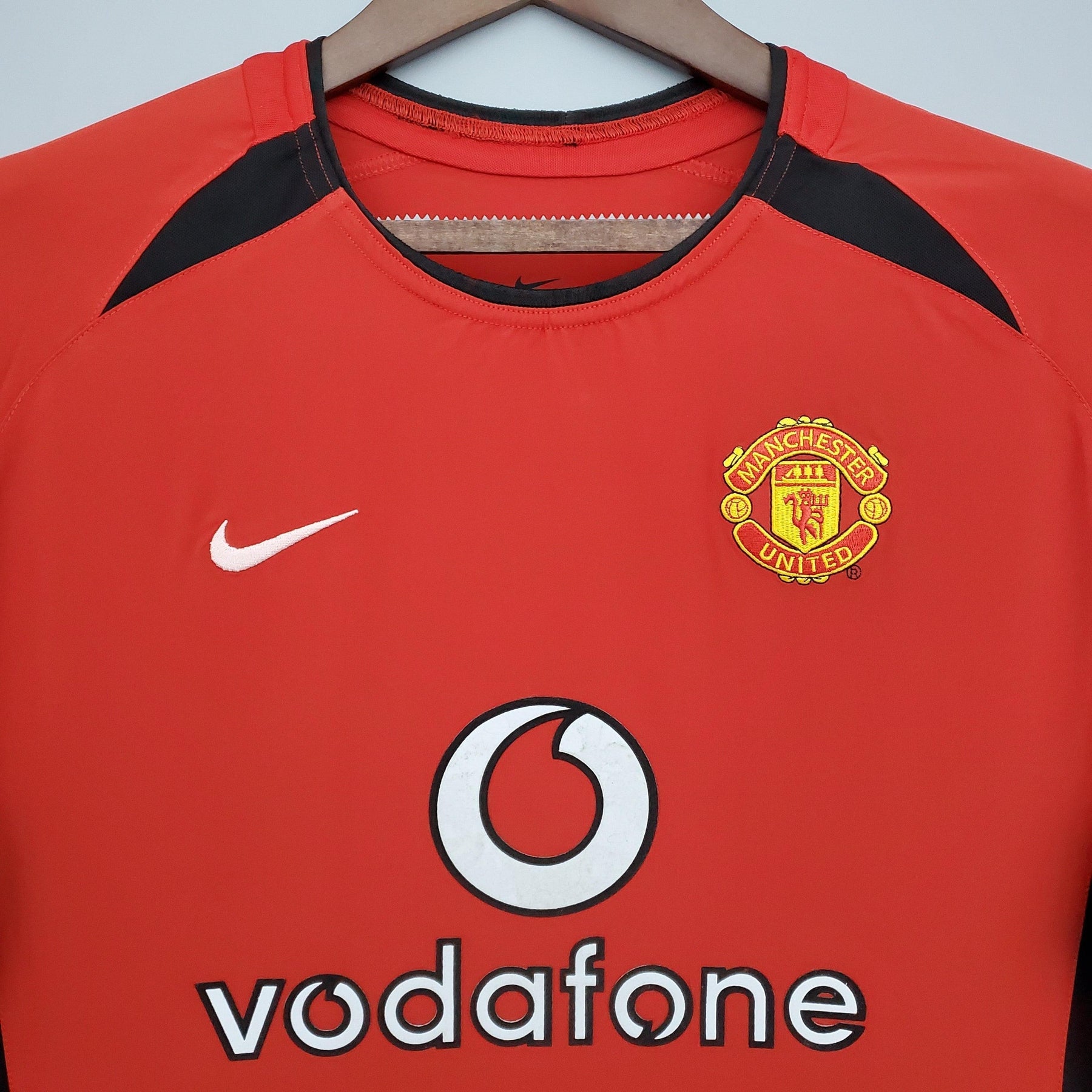 Camisa Manga Longa Manchester United Retrô 02/04 Nike - Vermelho