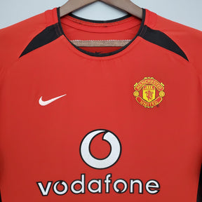 Camisa Manga Longa Manchester United Retrô 02/04 Nike - Vermelho