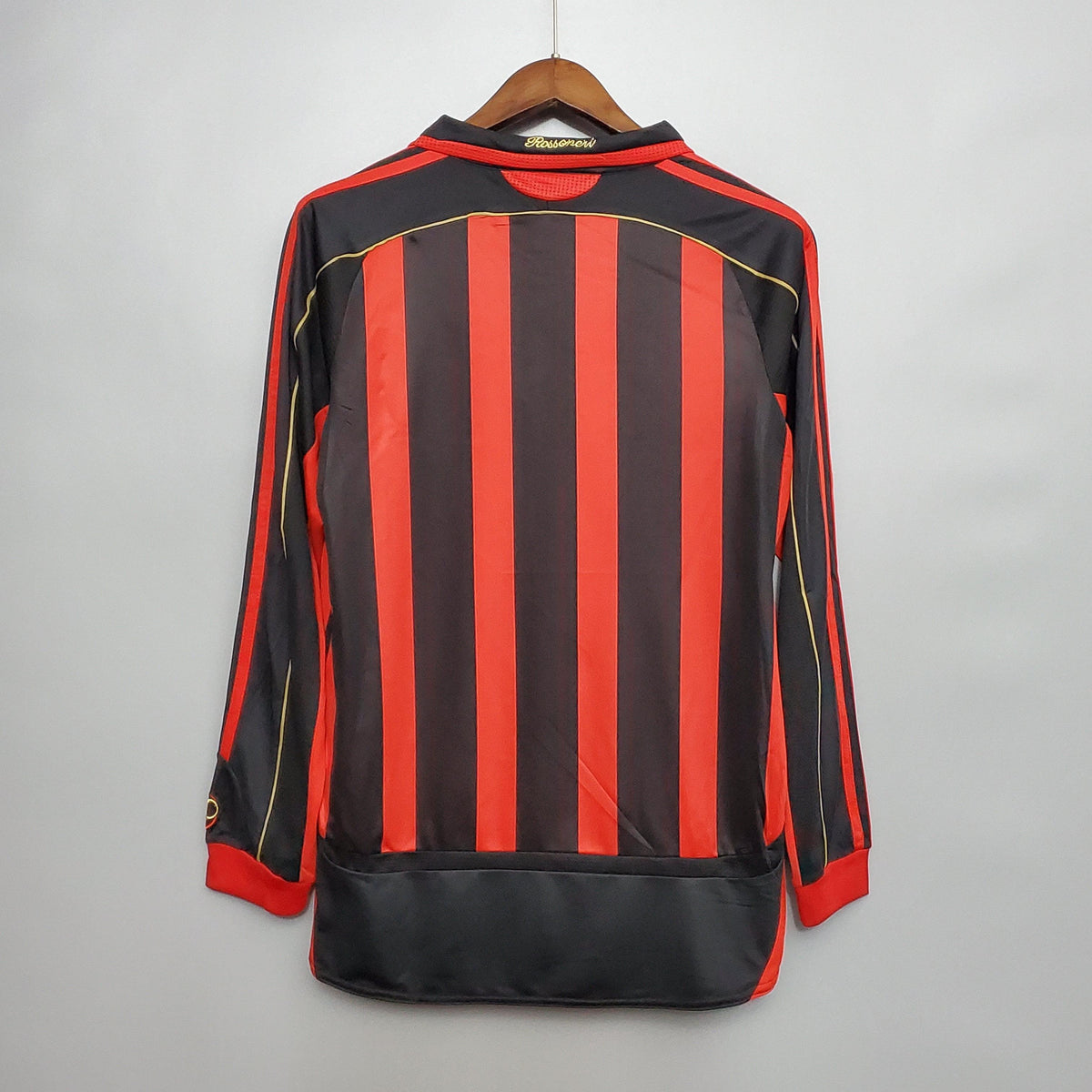 Camisa Manga Longa Retrô Milan 06/07 Adidas - Preto e Vermelho