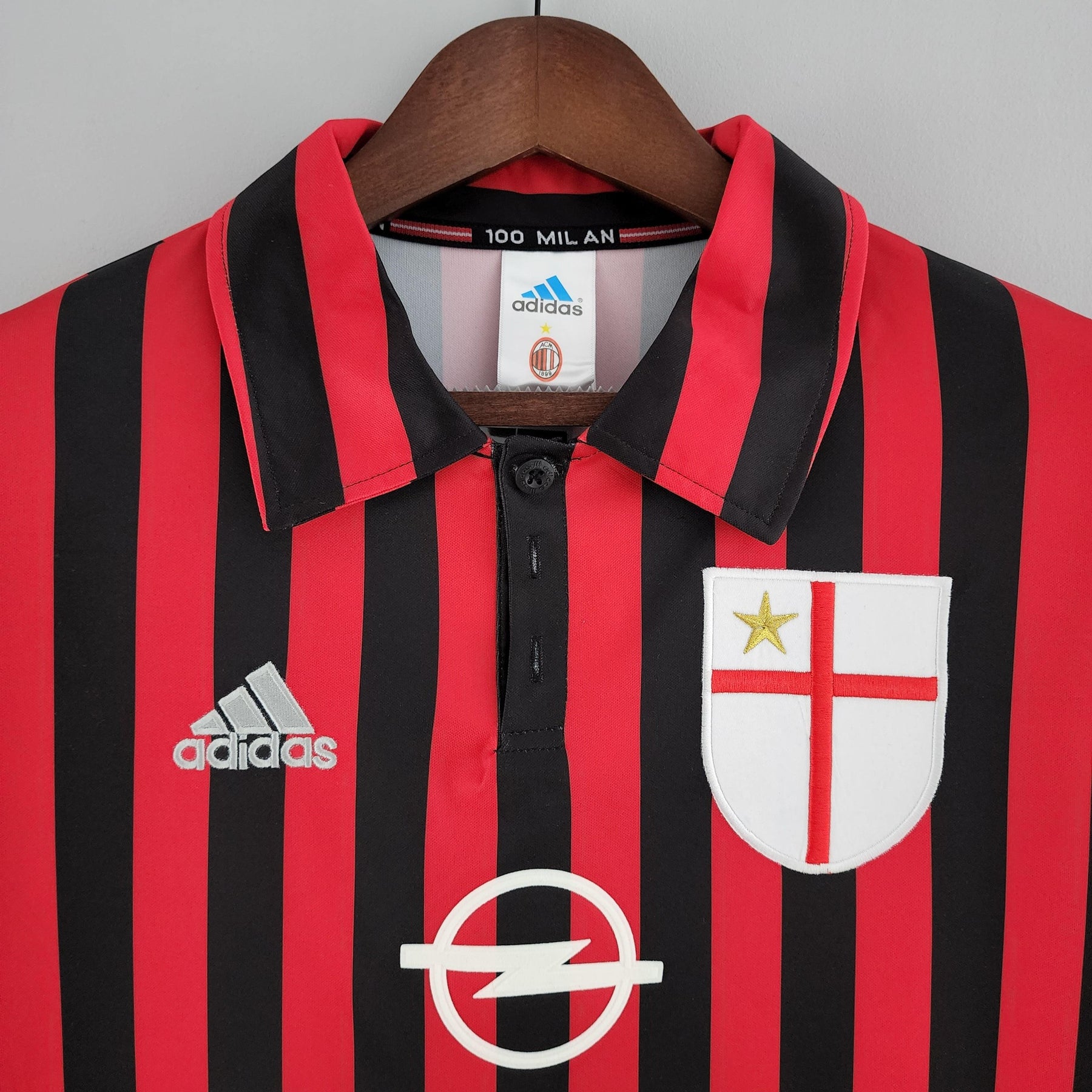 Camisa Manga Longa Retrô Milan 1999/2000 Adidas - Preto e Vermelho