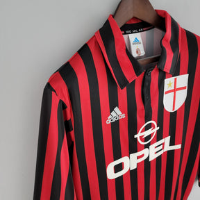 Camisa Manga Longa Retrô Milan 1999/2000 Adidas - Preto e Vermelho