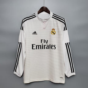Camisa Manga Longa Retrô Real Madrid 14/15 Adidas - Branco