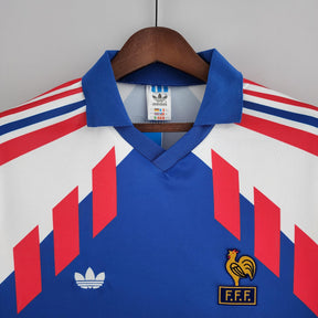 Camisa Manga Longa Seleção França Retrô 88/90 Adidas - Azul