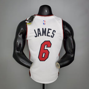 Camisa NBA Miami Heat #6 James - 75° Aniversário White