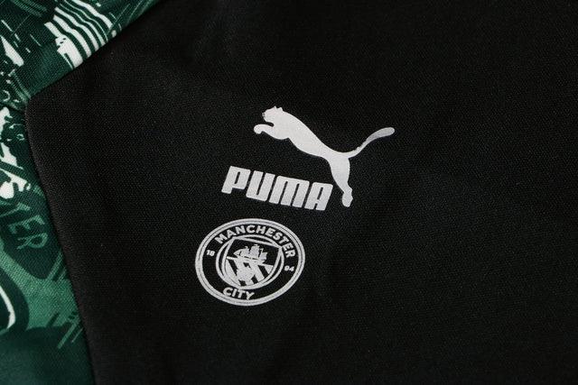Conjunto Inverno Manchester City Preta e Verde Puma - Com Fecho